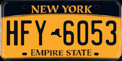 NY license plate HFY6053
