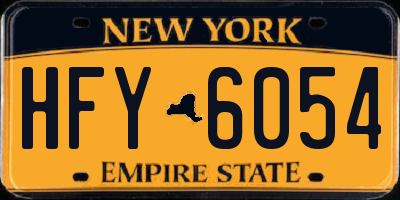 NY license plate HFY6054