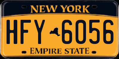NY license plate HFY6056