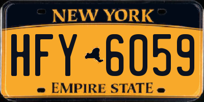 NY license plate HFY6059