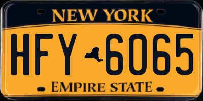 NY license plate HFY6065