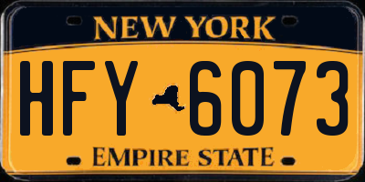 NY license plate HFY6073