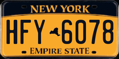 NY license plate HFY6078