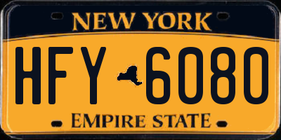 NY license plate HFY6080