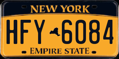 NY license plate HFY6084