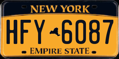 NY license plate HFY6087