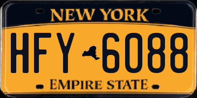 NY license plate HFY6088