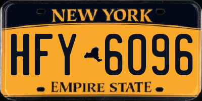 NY license plate HFY6096