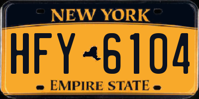 NY license plate HFY6104