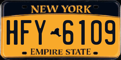 NY license plate HFY6109