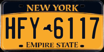 NY license plate HFY6117