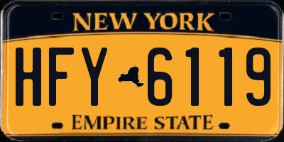 NY license plate HFY6119