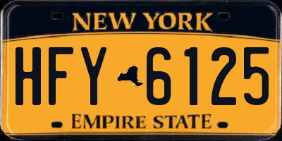 NY license plate HFY6125