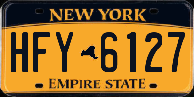NY license plate HFY6127