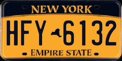 NY license plate HFY6132