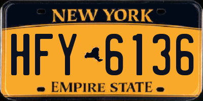 NY license plate HFY6136