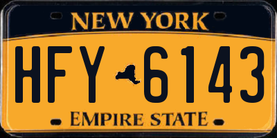 NY license plate HFY6143