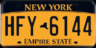 NY license plate HFY6144