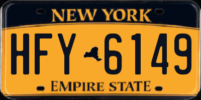 NY license plate HFY6149