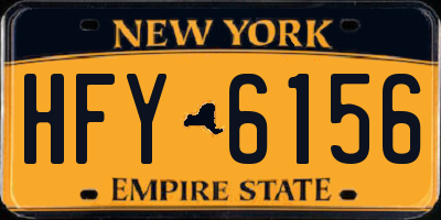 NY license plate HFY6156