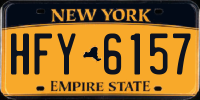 NY license plate HFY6157