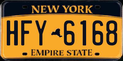 NY license plate HFY6168
