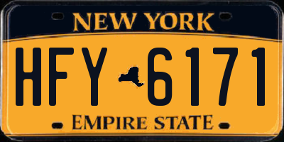 NY license plate HFY6171