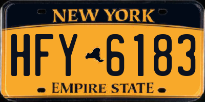 NY license plate HFY6183
