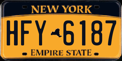 NY license plate HFY6187