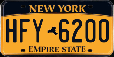 NY license plate HFY6200