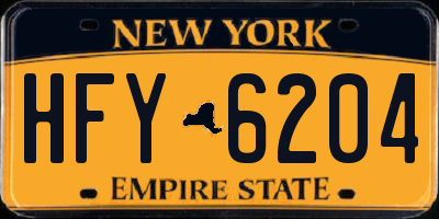 NY license plate HFY6204