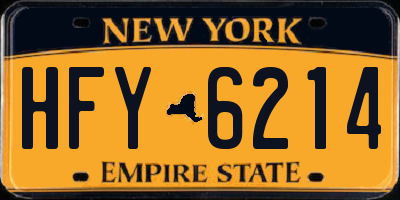 NY license plate HFY6214