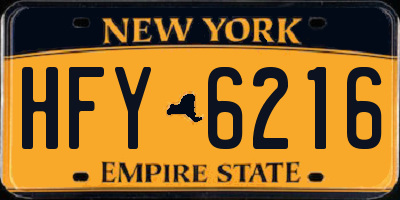 NY license plate HFY6216