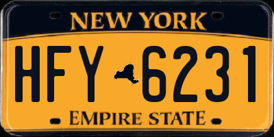 NY license plate HFY6231