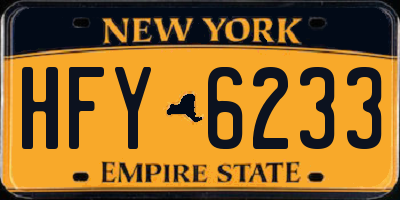 NY license plate HFY6233