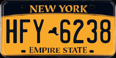 NY license plate HFY6238