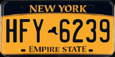 NY license plate HFY6239