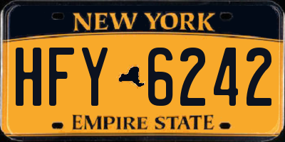 NY license plate HFY6242