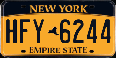 NY license plate HFY6244