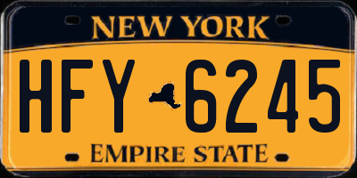 NY license plate HFY6245