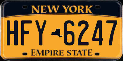 NY license plate HFY6247