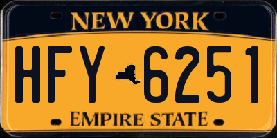 NY license plate HFY6251