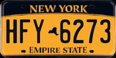 NY license plate HFY6273
