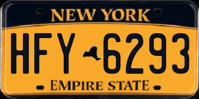 NY license plate HFY6293