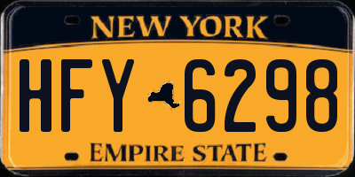 NY license plate HFY6298