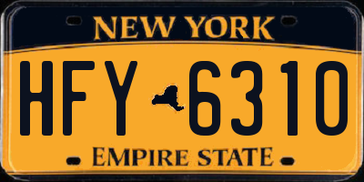 NY license plate HFY6310