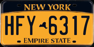 NY license plate HFY6317