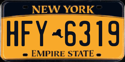 NY license plate HFY6319