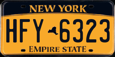 NY license plate HFY6323