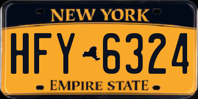 NY license plate HFY6324